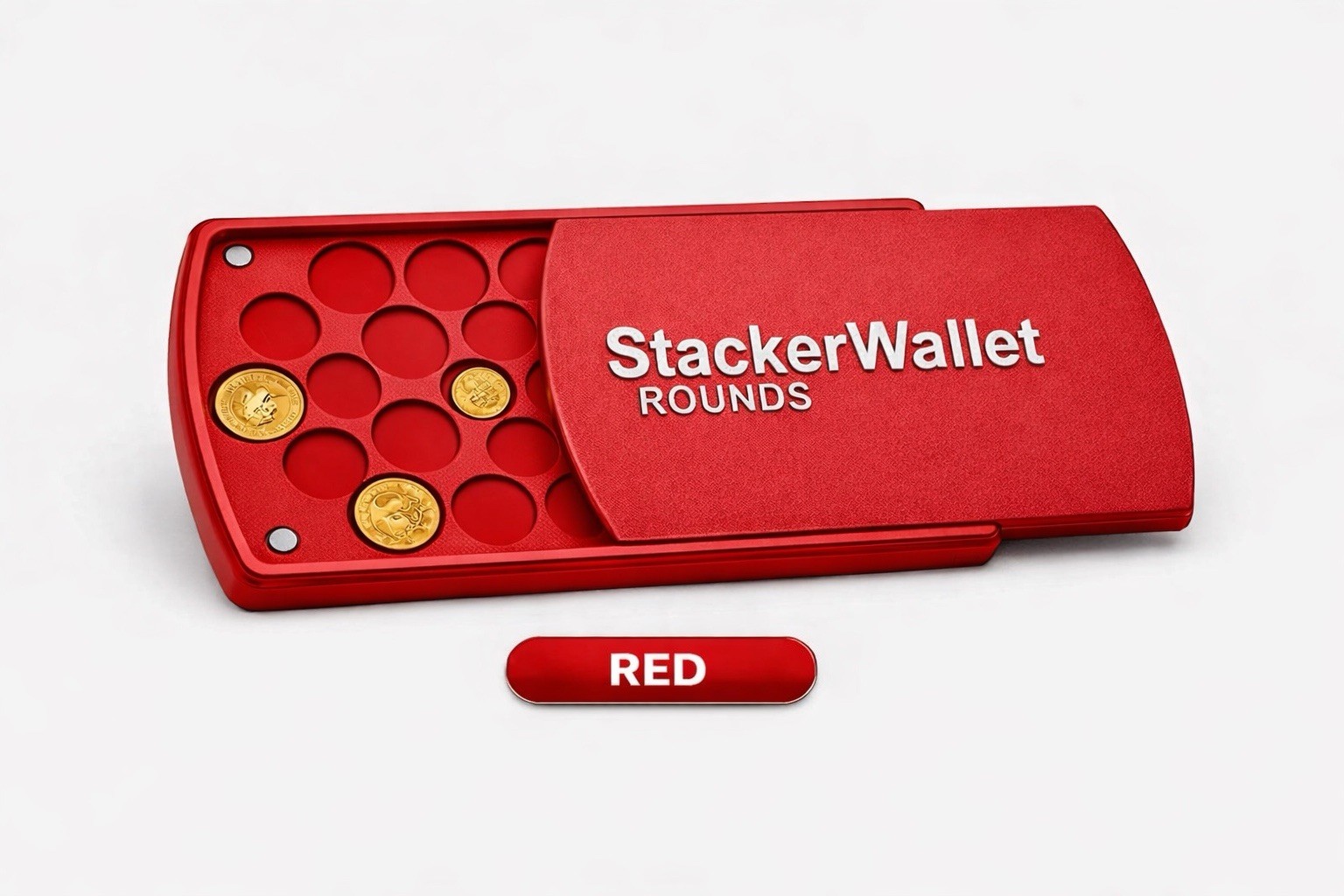 StackerWallet ROUNDS Coin Case | Gold Silver Platinum Storage | Magnetic Lid