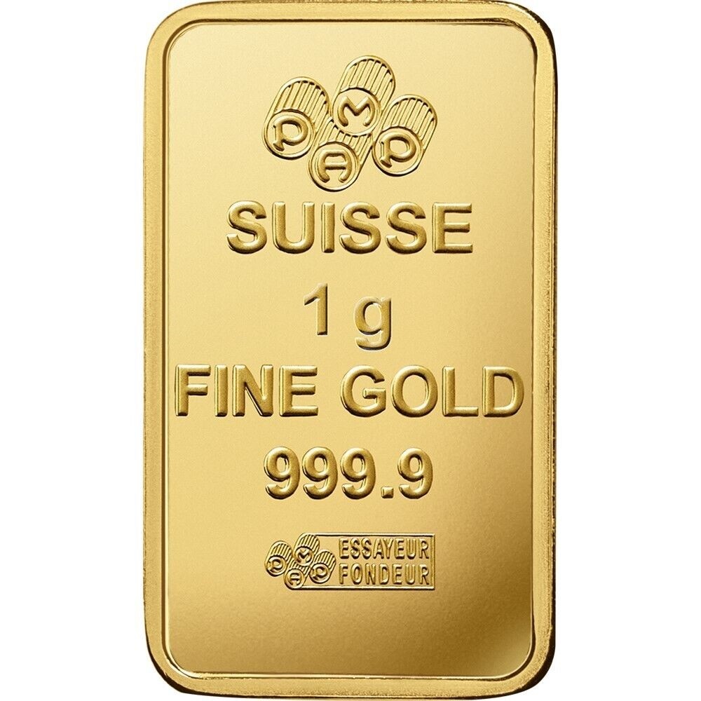 Lot of 5 – 1 Gram Gold Bar Divisible PAMP Suisse MULTIGRAM .9999 Fine Gold Bar