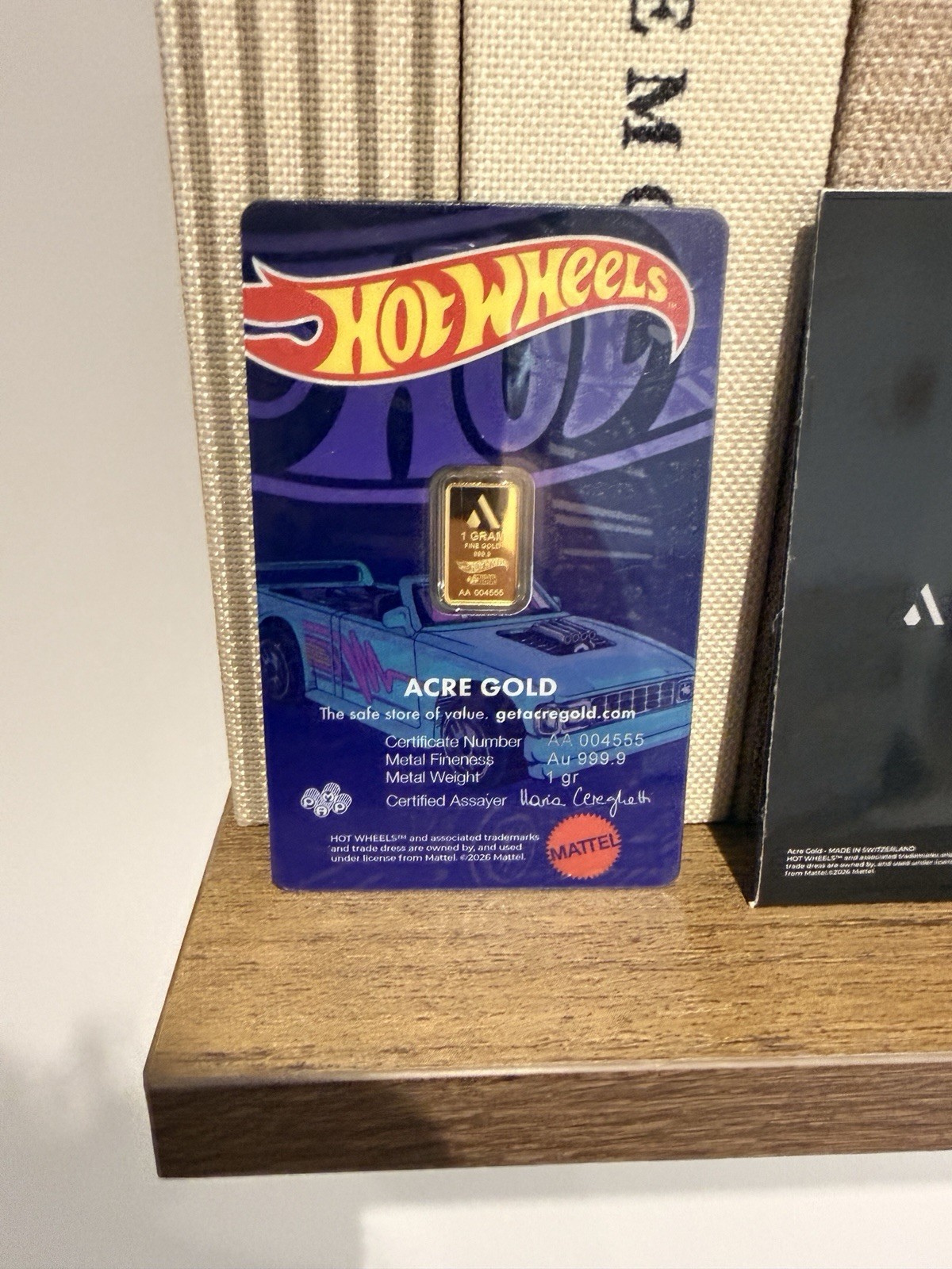 1 g Pure .999 Gold Bar – Acre Hot Wheels – Limited Mintage 2500
