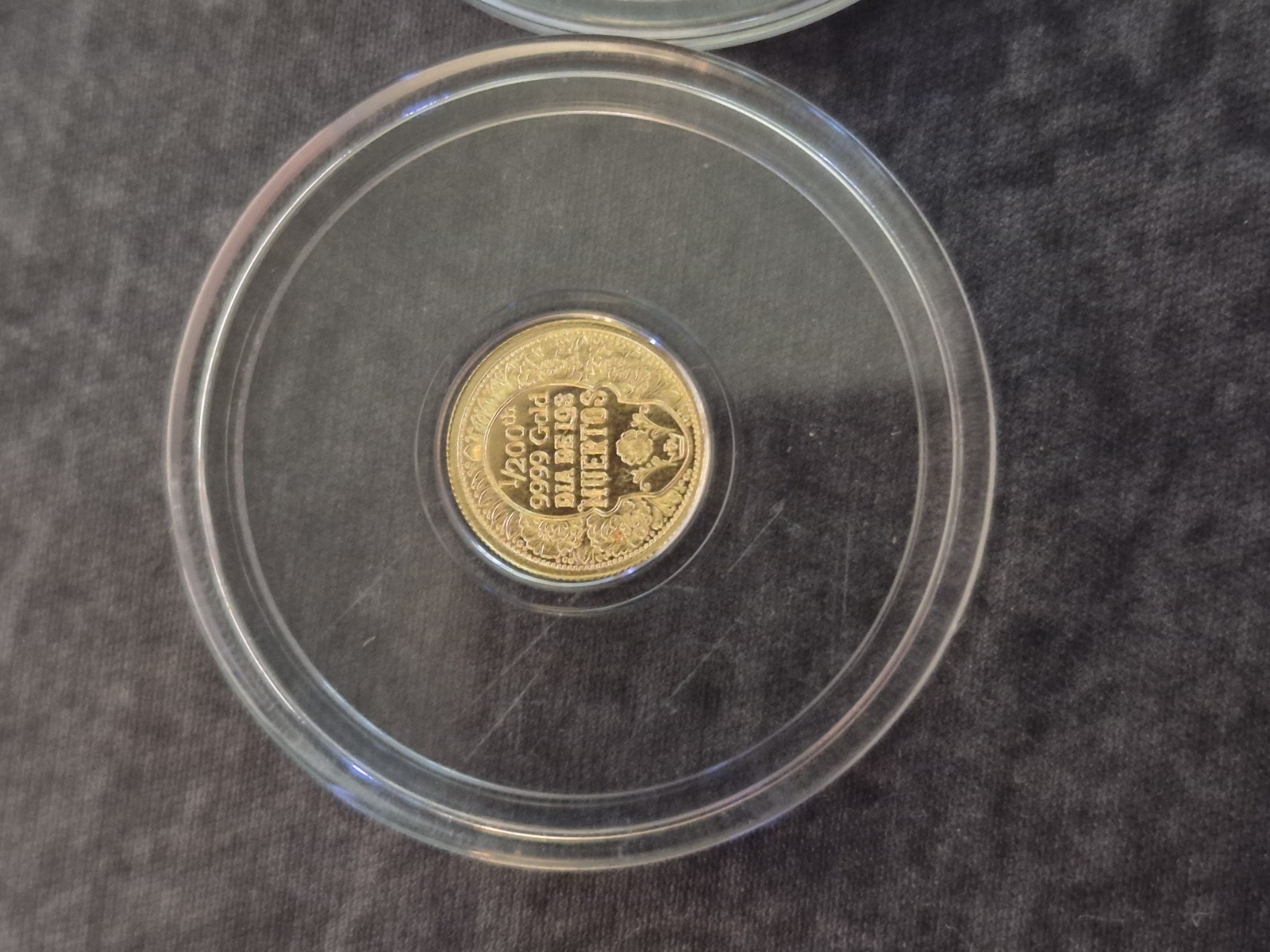 1/200 oz .999 fine gold round Monarch Precious Metals “Día de los Muertos” x3