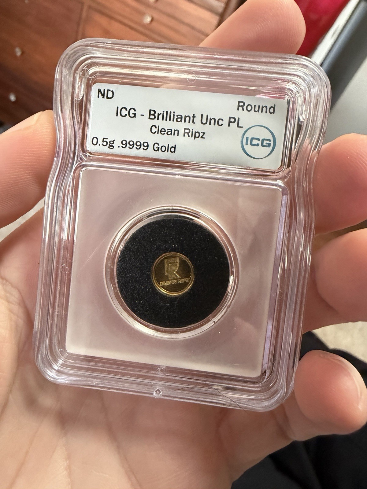 ICG Slabbed 1/2 Gram Gold! – .9999 Fine Gold Coin – Clean Ripz – 0.5g GOLD