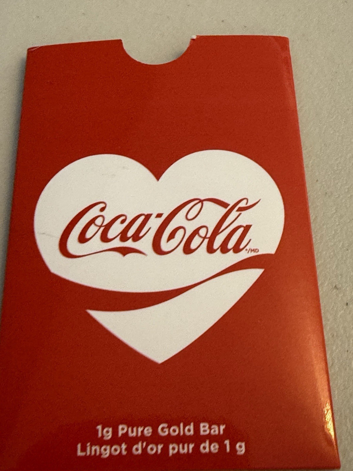 Pamp Suisse Coca-Cola Love 1g Gold Bar in Card #068 Of 10,000!!