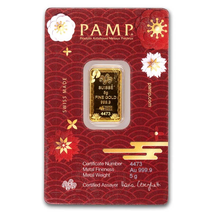 2025 5 gram Gold Bar – PAMP Good Luck: Koi Fish (In Assay)