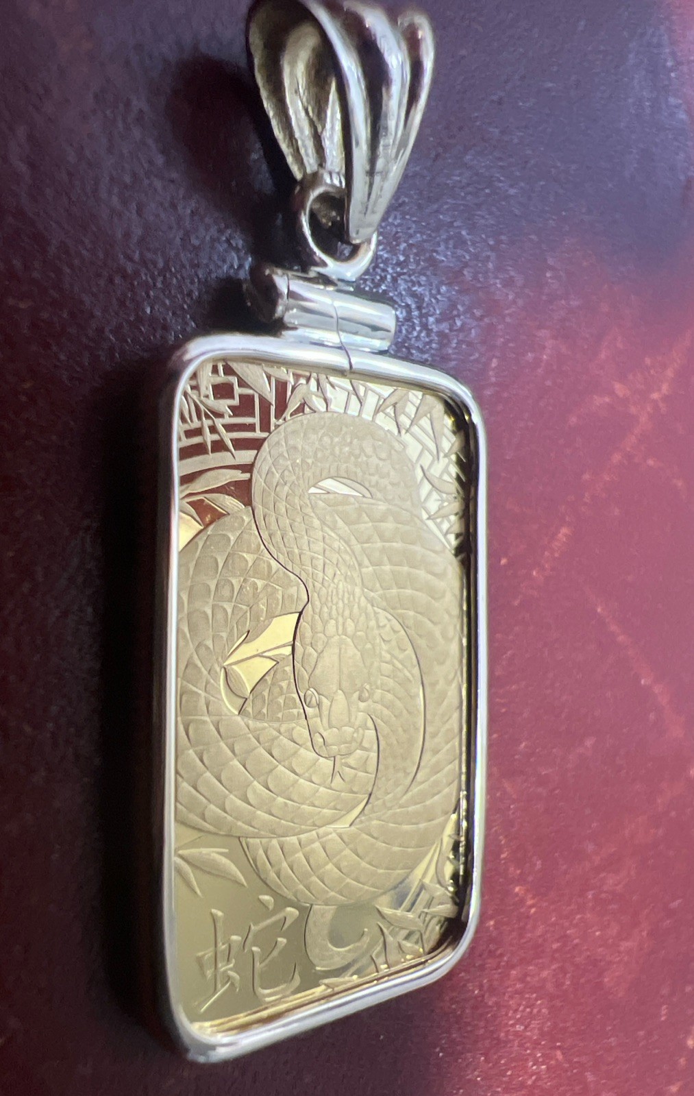 2025/24K/5G. Argor Heraeus Lunar Snake Gold Bar & FREE WITH PURCHASE 14k BEZEL!