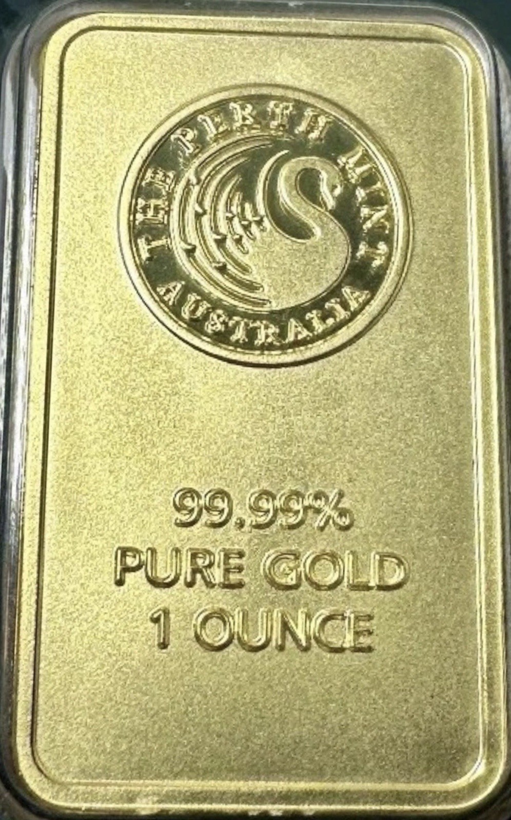 Perth Mint-Australia One (1) Ounce Gold Bar 99.99% Pure Gold-Bar Shape-Capsule