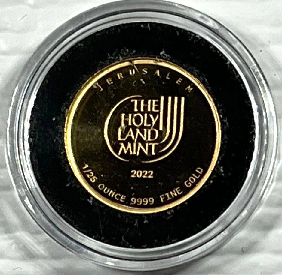 2022 Holy Land Mint Dove of Peace 1/25 oz Gold Round In Mint Capsule