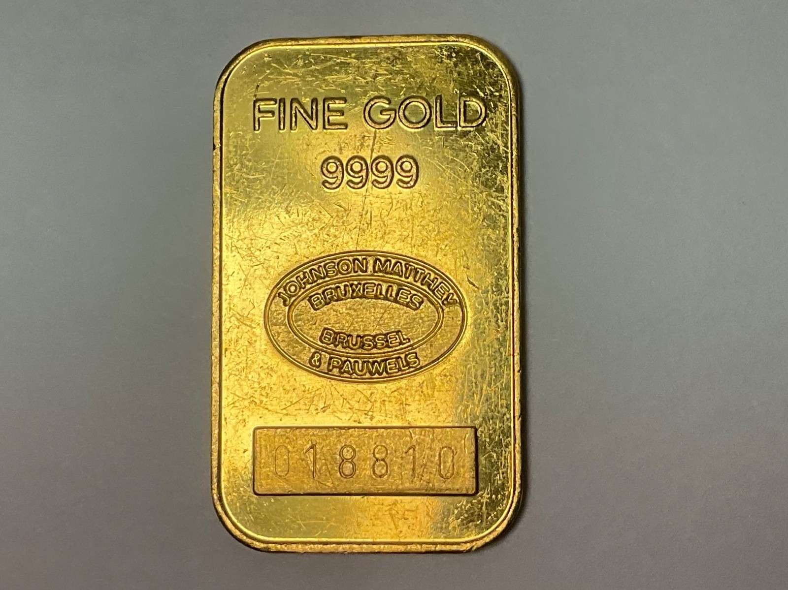 20g Vintage Johnson Matthey 20 g Gram Gold Bar .9999 Gold PAUWELS & BRUSSEL