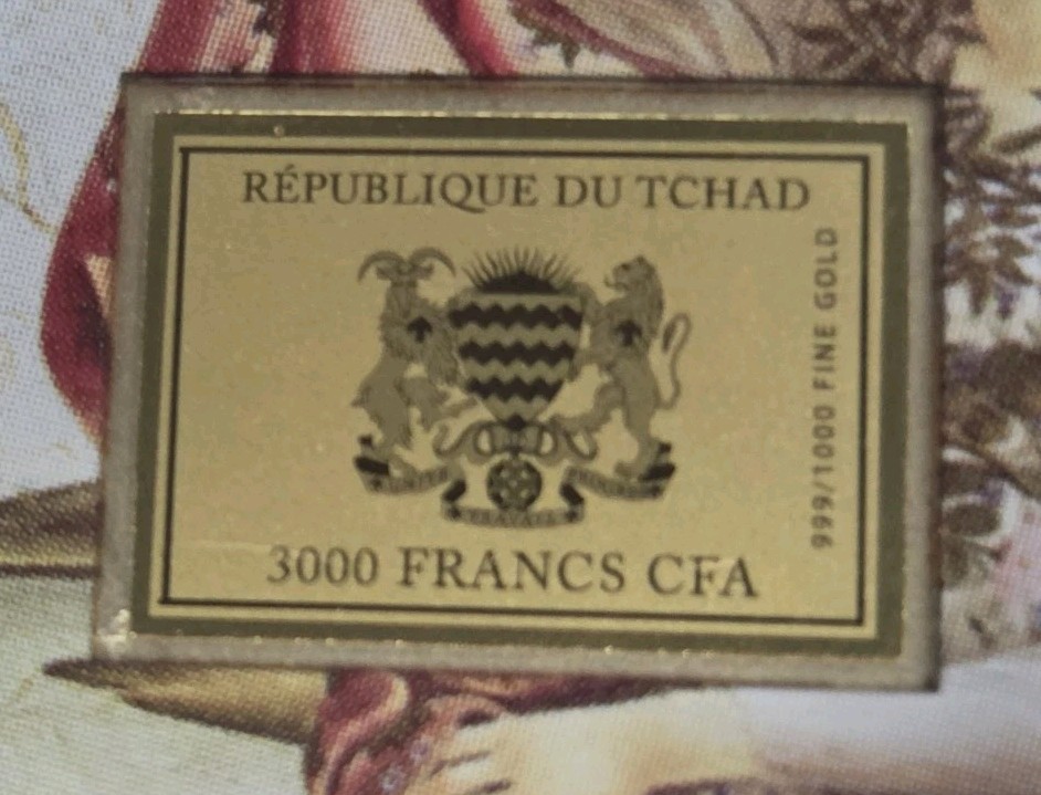 BOTTICELLI Birth Of Venus 999 GOLD 1/1000 oz Republic of Chad Coin