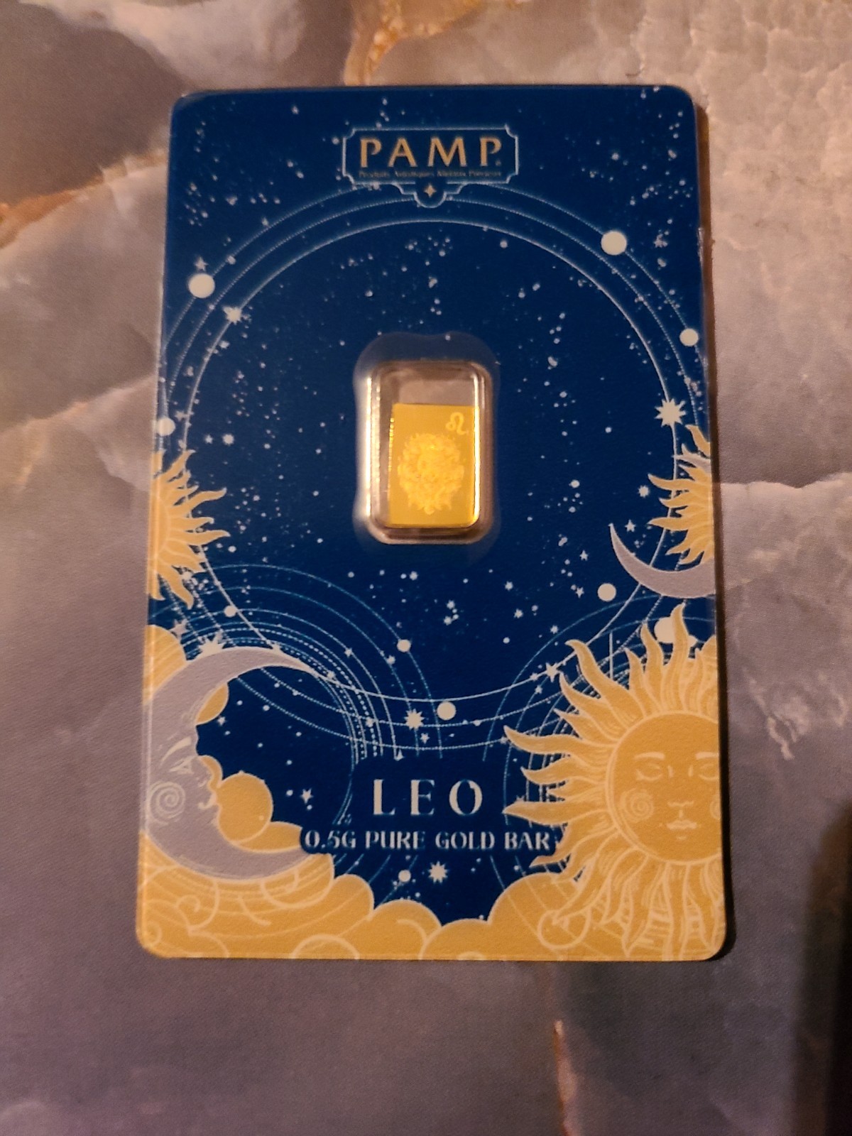 PAMP Suisse 0.5g Gold Bar LEO Zodiac .9999 Fine Limited Mintage 3,000 Assay