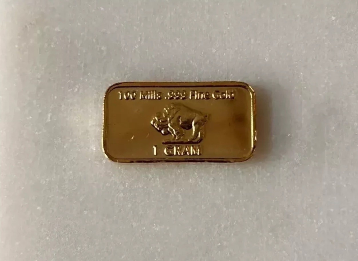 (6) 1 Gram – Gold Buffalo Bullion Bar .999 Fine 24k GOLD BARS