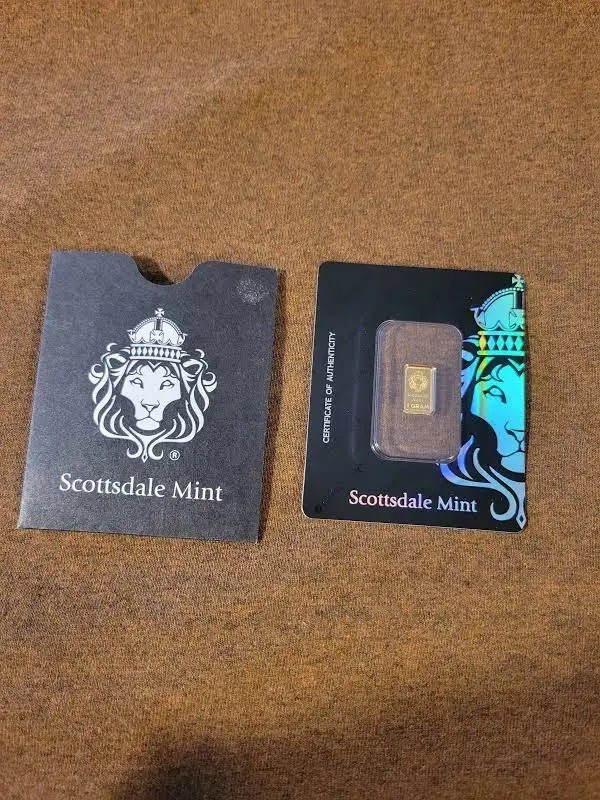 1 gram Gold Bar – Scottsdale Mint (In Certi-Lock® Assay, Black)- Sold out @ mint