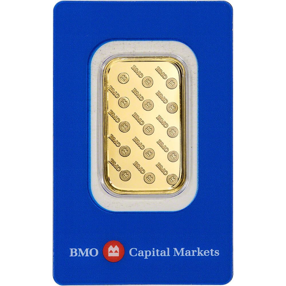 1 oz Gold Bar BMO Bank of Montreal 999.9 Fine in Sealed Assay
