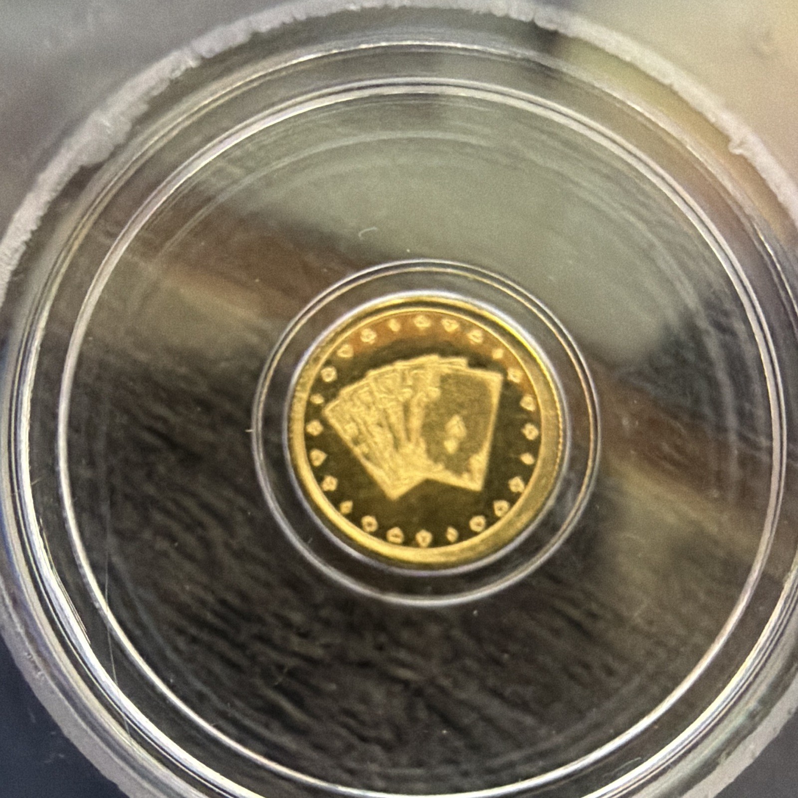 ICG MS70 Royal Flush Gold Round ND 1/200th oz Gold Precious Metal Content
