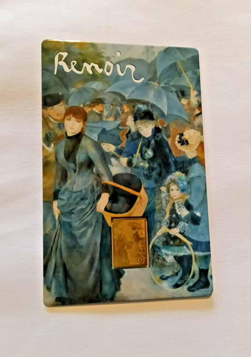 The Umbrellas by Renoir 1/1000th OZ Gold coin bar direct from the mint
