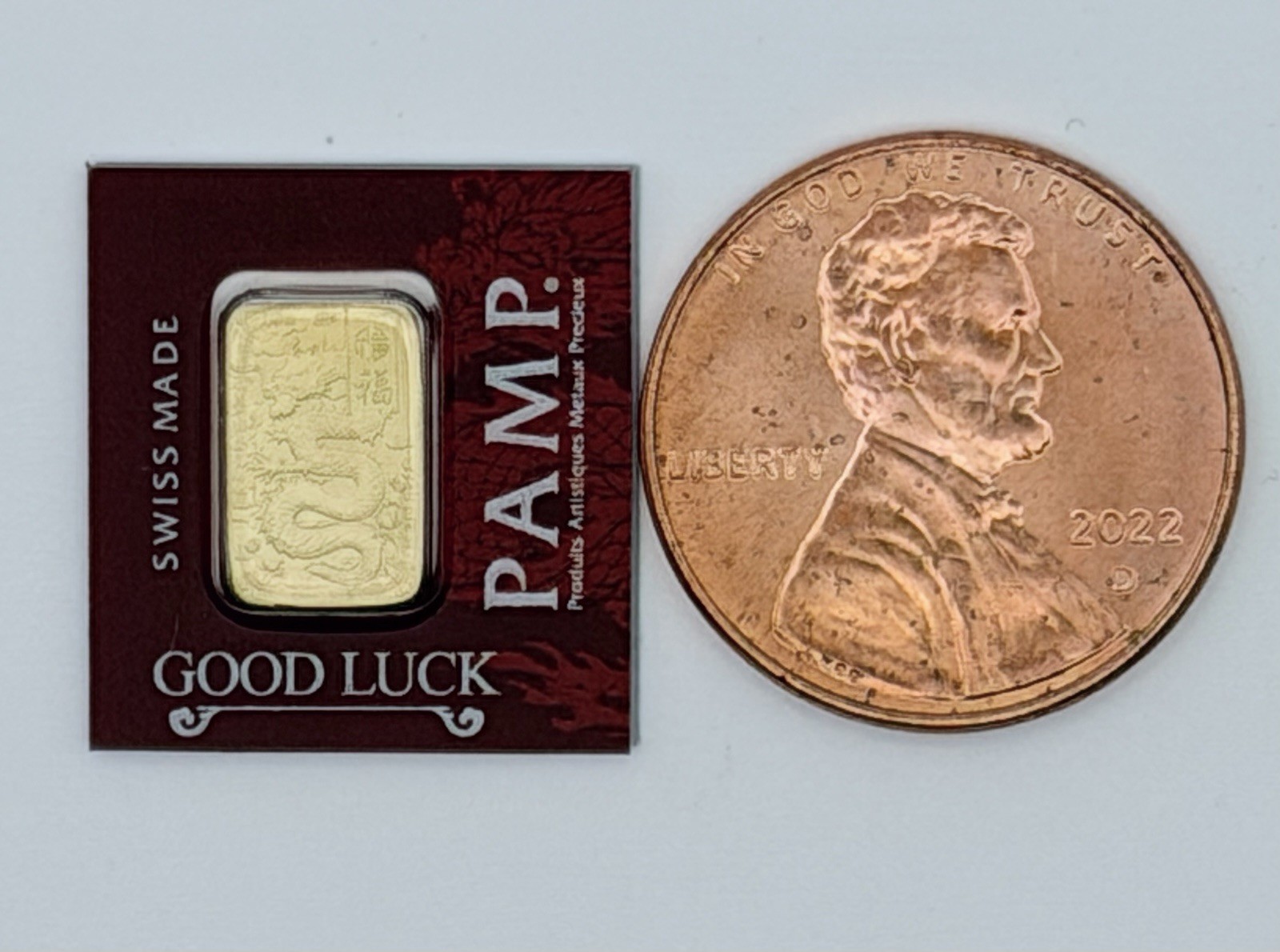 PAMP Dragon 1 Gram Gold Bar Multigram Good Luck Dragon .9999 Fine Bar