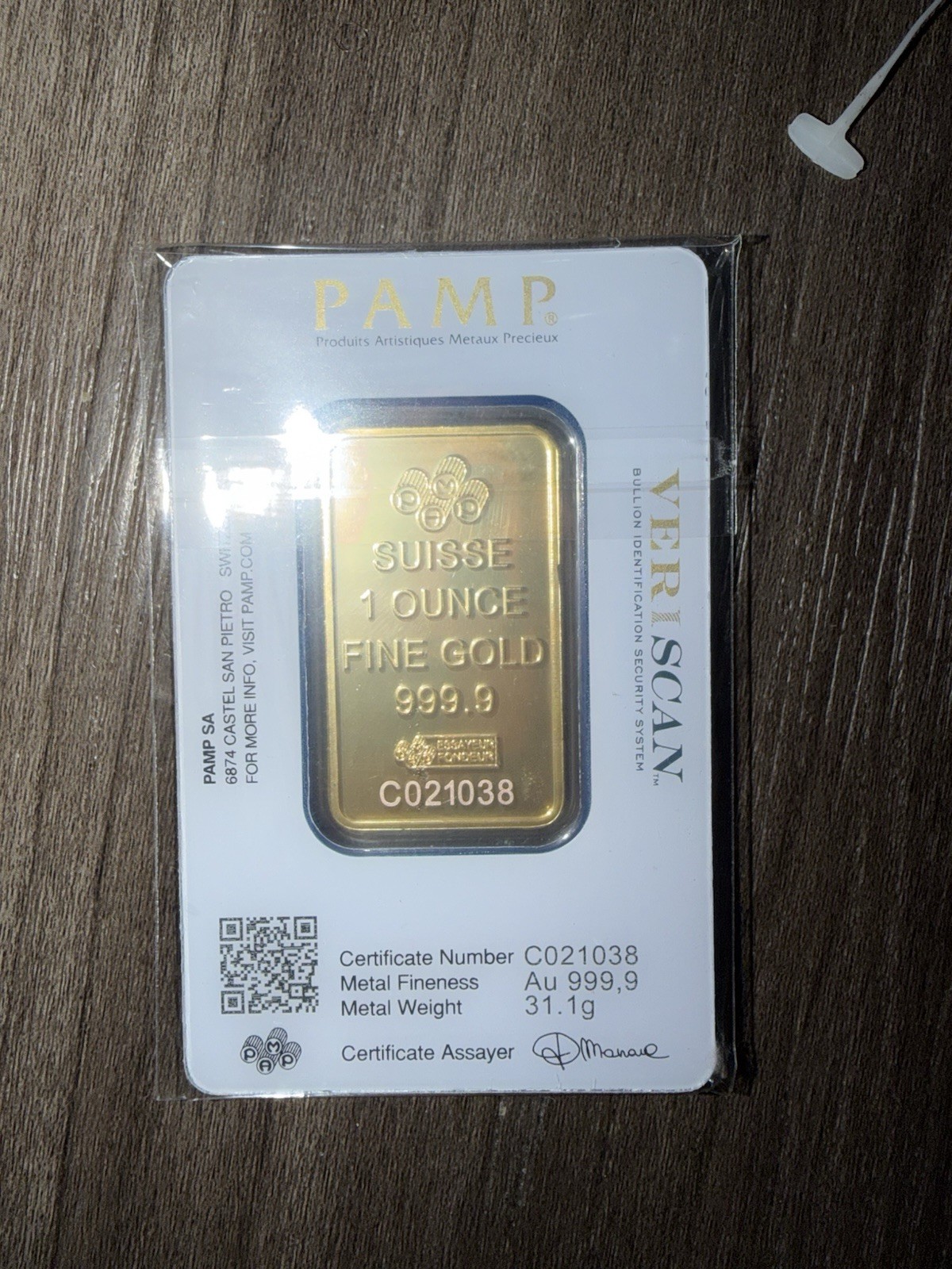 PAMP Suisse Gold Bar 1 oz Fine Gold Bullion – 1 oz Precious Metal Content