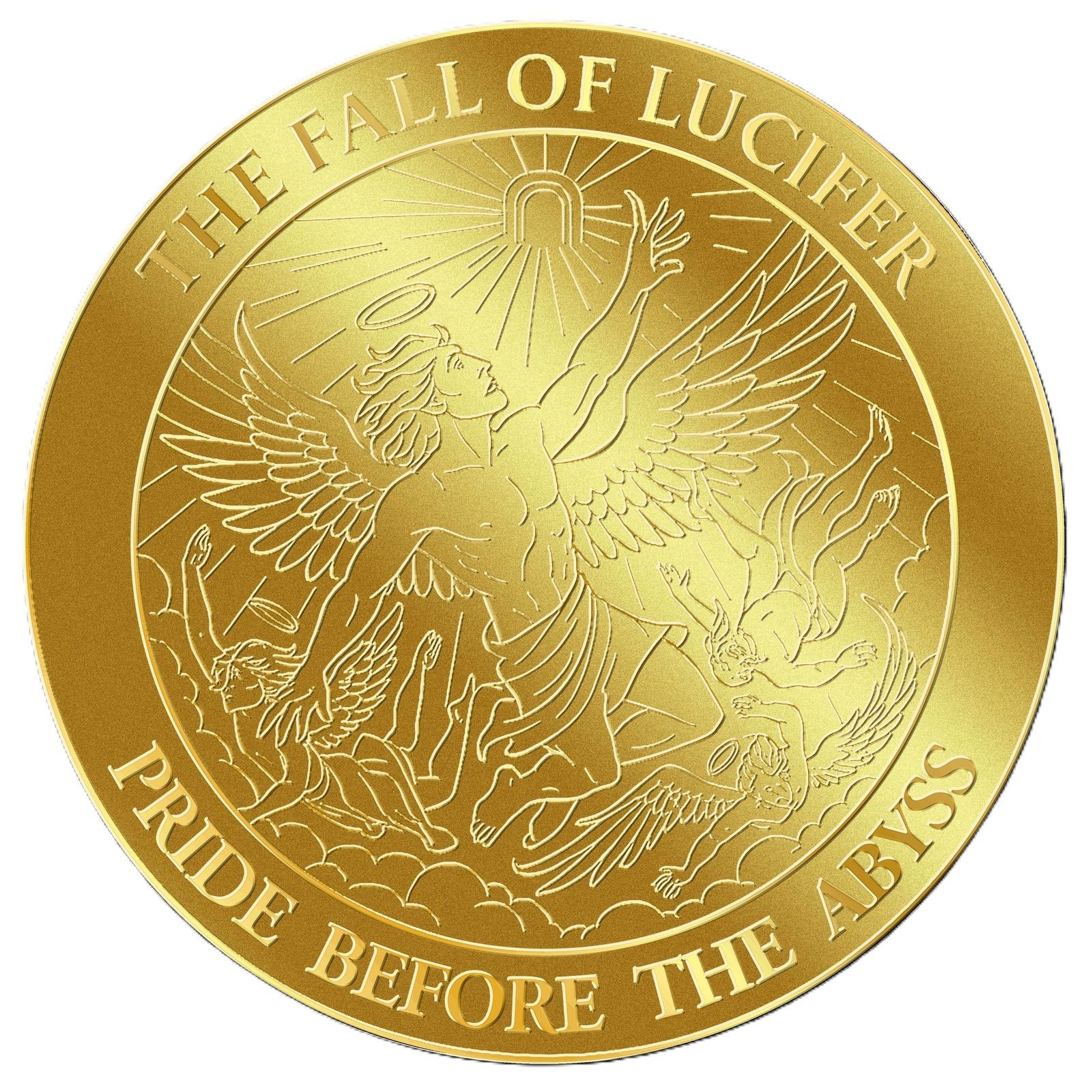 2026 Liberia The Fall of Lucifer 1/1000 oz Gold Coin in Card (9999 Mintage)