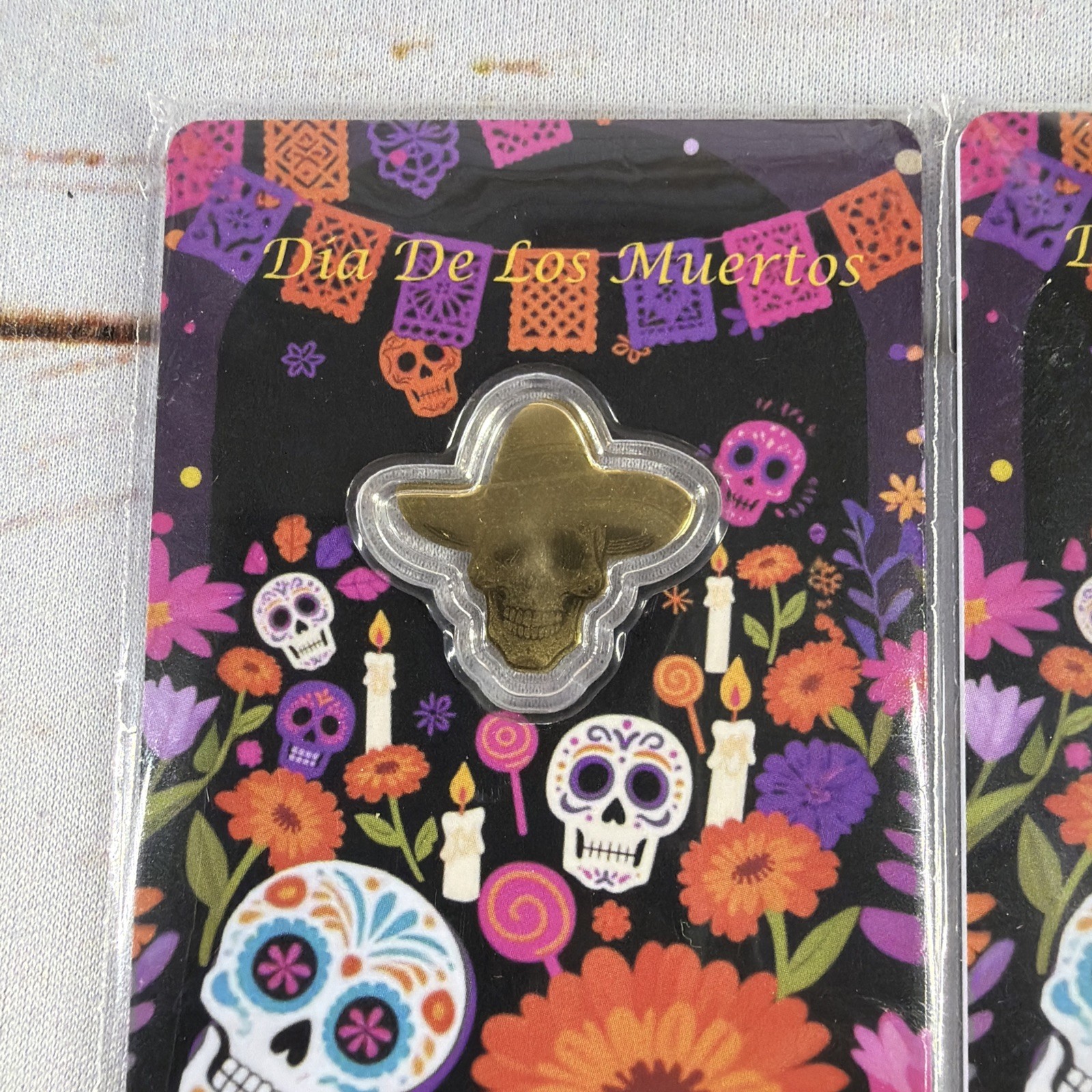 2026 Liberia 1/1000th Gold Carded Dia De Los Muertos Special Shaped with Capsule