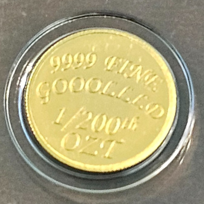 2025 Coin Shack 1/200th oz .9999 Fine Gold Round In Plastic Capsule
