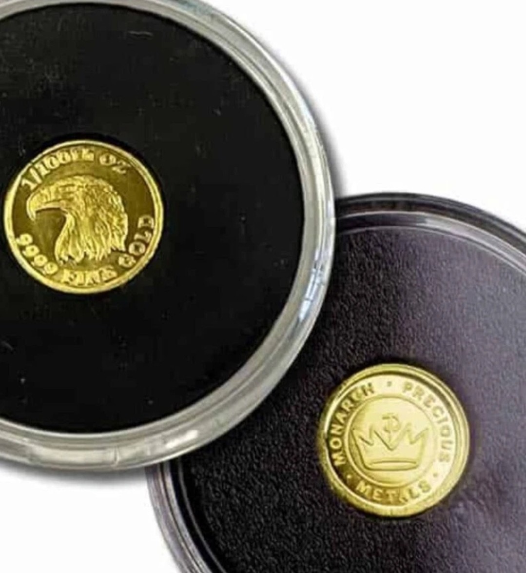1/100 oz .9999 Fine Gold Round Monarch American Eagle coin/round in Capsule