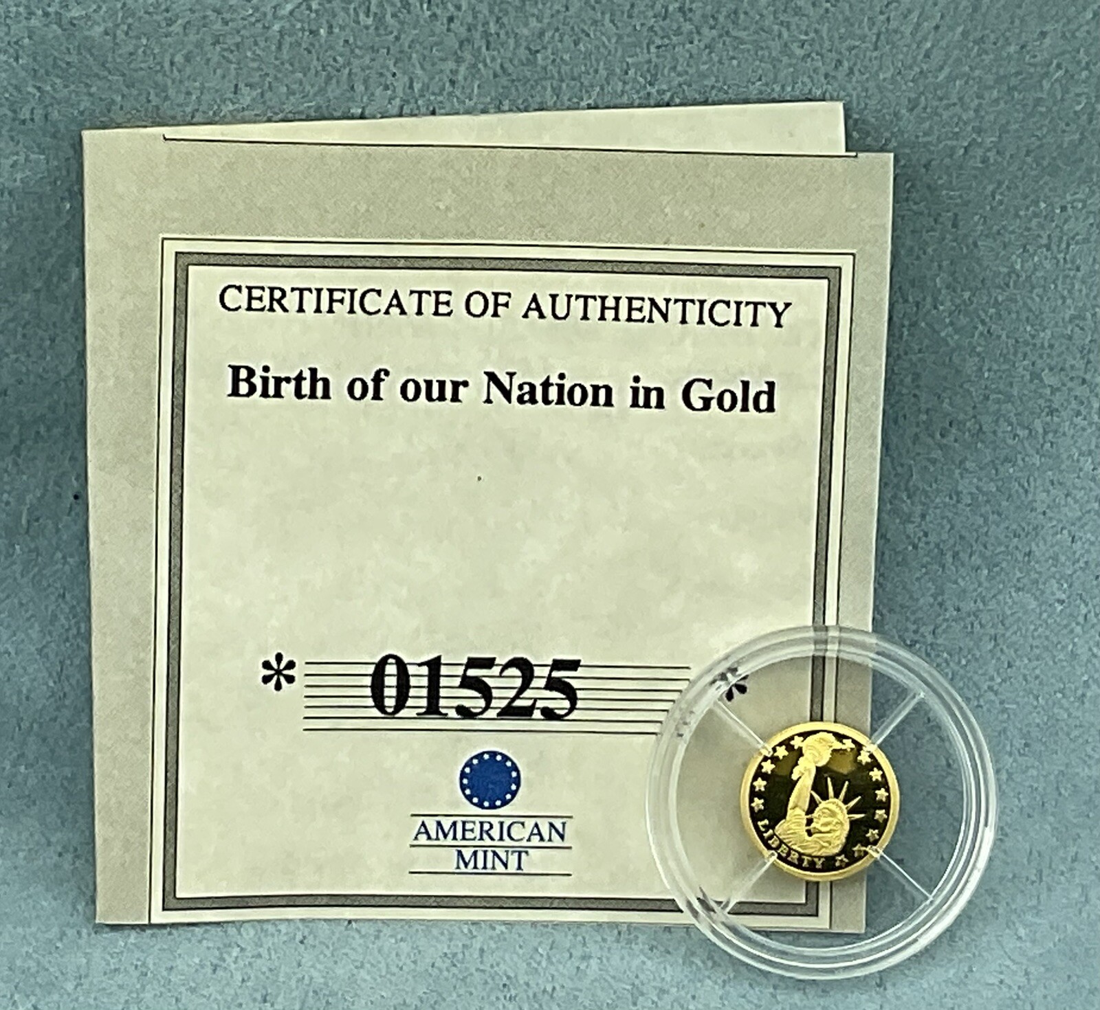 American Mint 0.5 Gram 14K Gold Proof Round Symbols of Freedom-Statue of Liberty