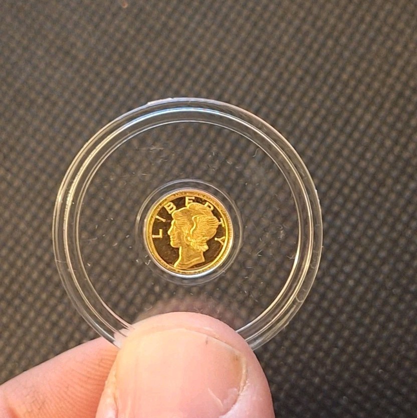 1/200 oz .9999 Fine Gold Winged Liberty Round Rare Fractional Bullion