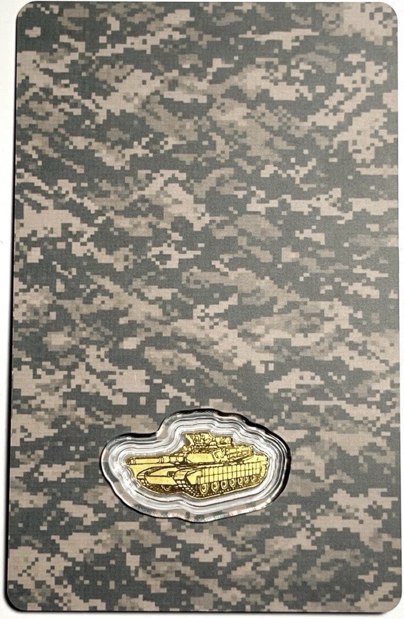 USA ARMY Eagle & Tank 1/1000 oz .999 Gold in Card