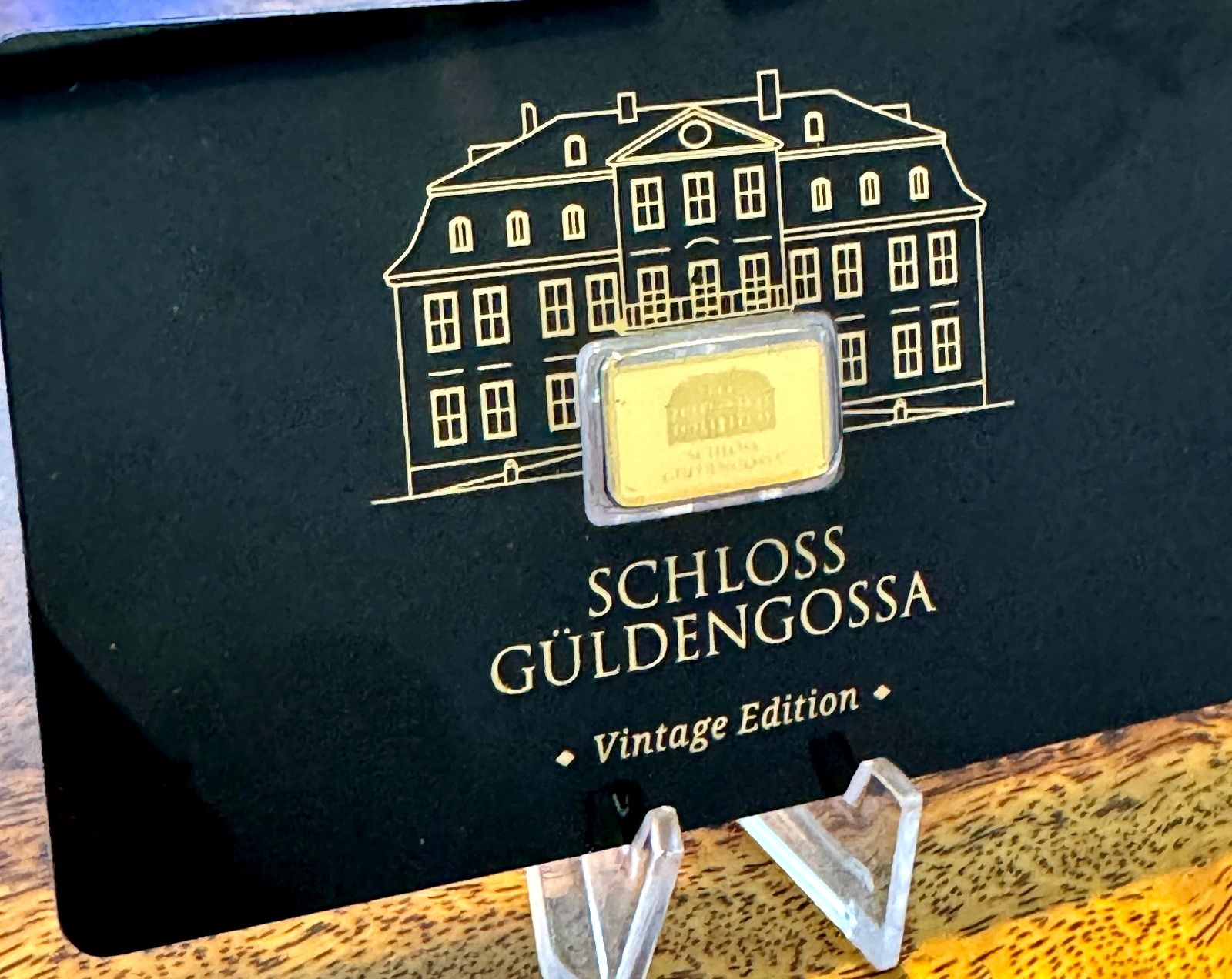 Geiger Schloss Guldengossa Vintage Edition Carded Gold Bar .5 Gram .999 Fine