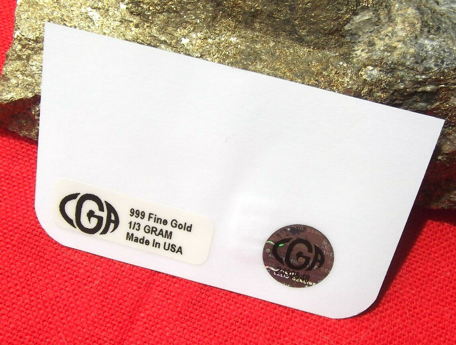1 /3 gram GOLD CGA HAPPY SNOWMAN 9999 Gold Bar in Certificate STOCKING STUFFER !