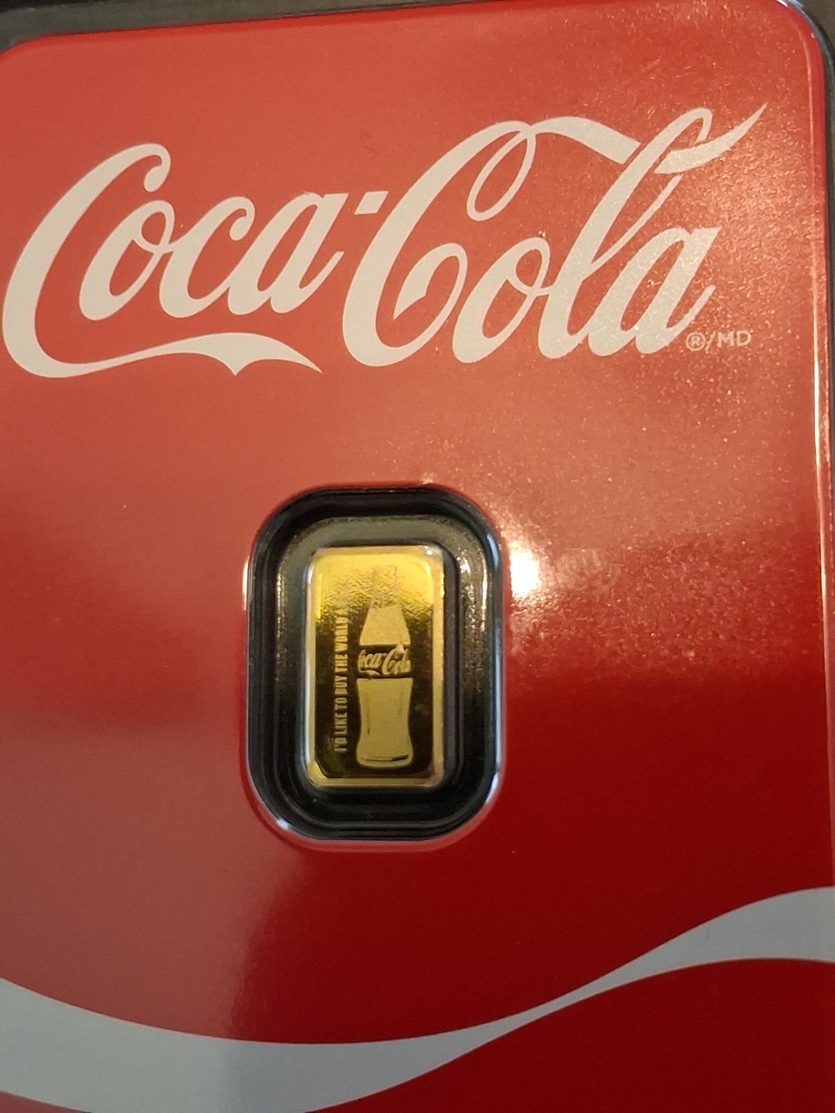 COCA-COLA 1/2 GRAM GOLD BAR .9999 FINE LOW MINTED BAR IN THE ASSAY!!!!!!!!!!!!!!