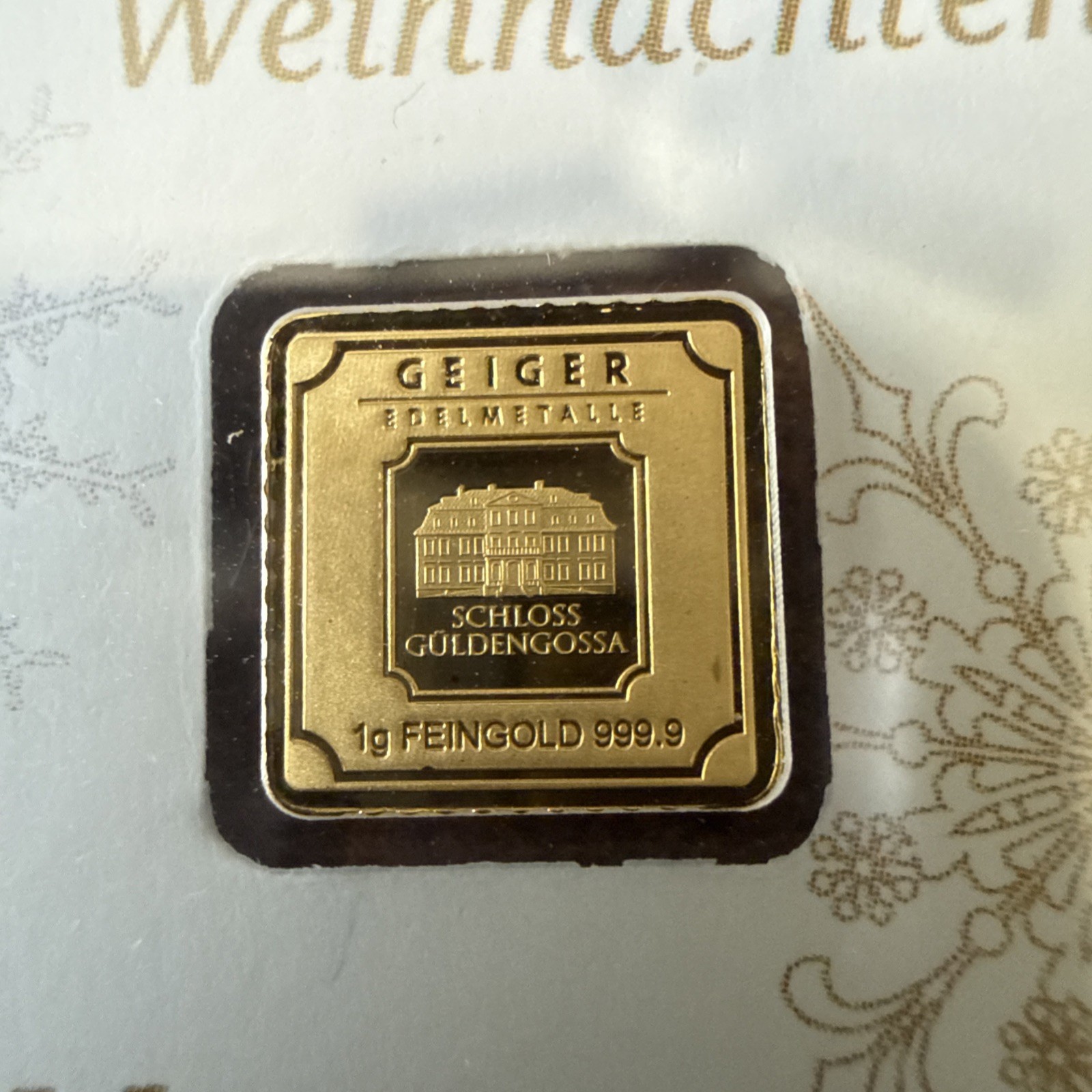 Geiger 1g Gold Bar Merry Christmas Edition 1g Total Gold Content
