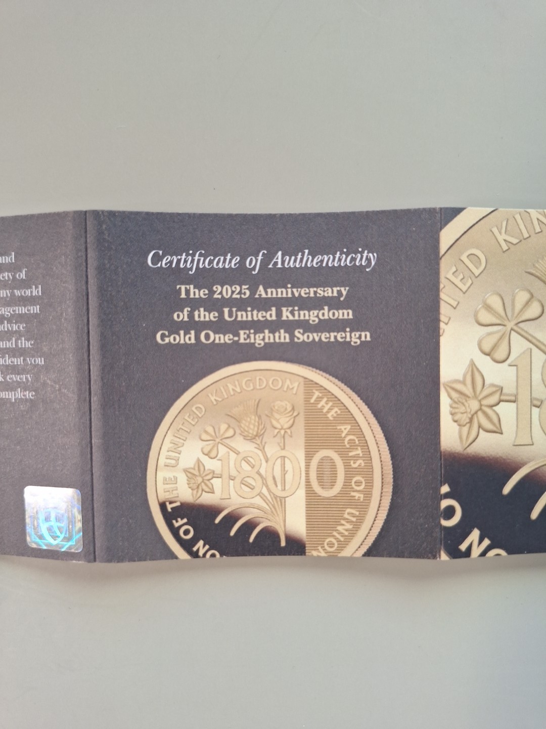 2025 UK One Eighth Sovereign 🇬🇧 22k Pure Gold Anniversary Coin