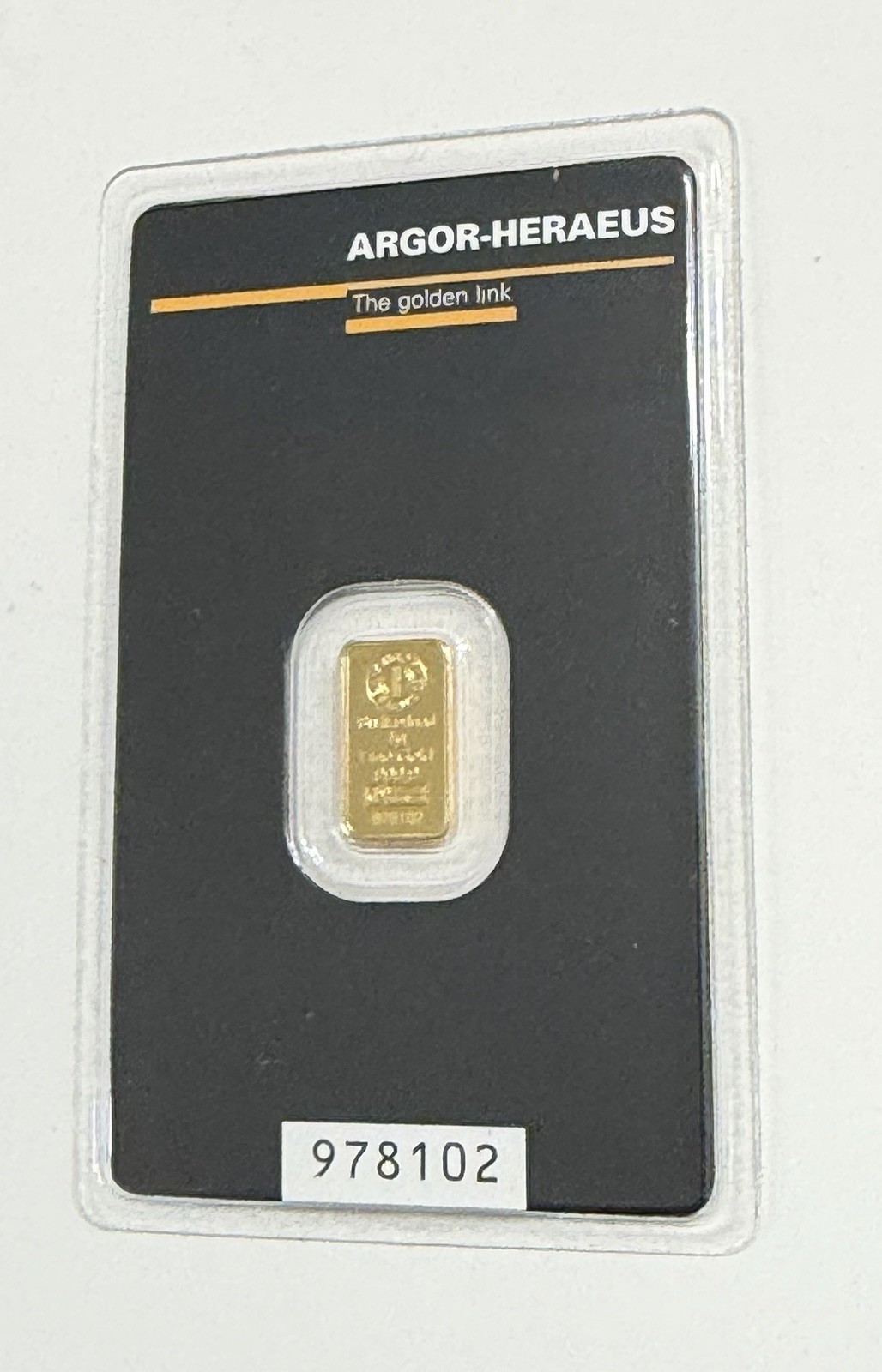 Argor-Heraeus The Golden Link 1 Gram 9999 Gold Bar In Mint Assay Serialized
