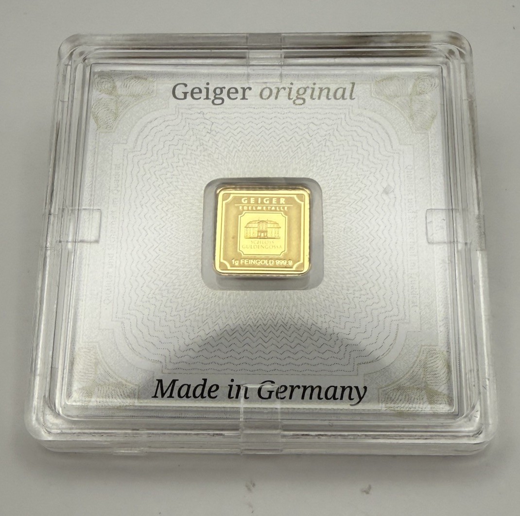 Geiger Edelmetalle 1g Gold Bar 0.9999 Fine Bullion