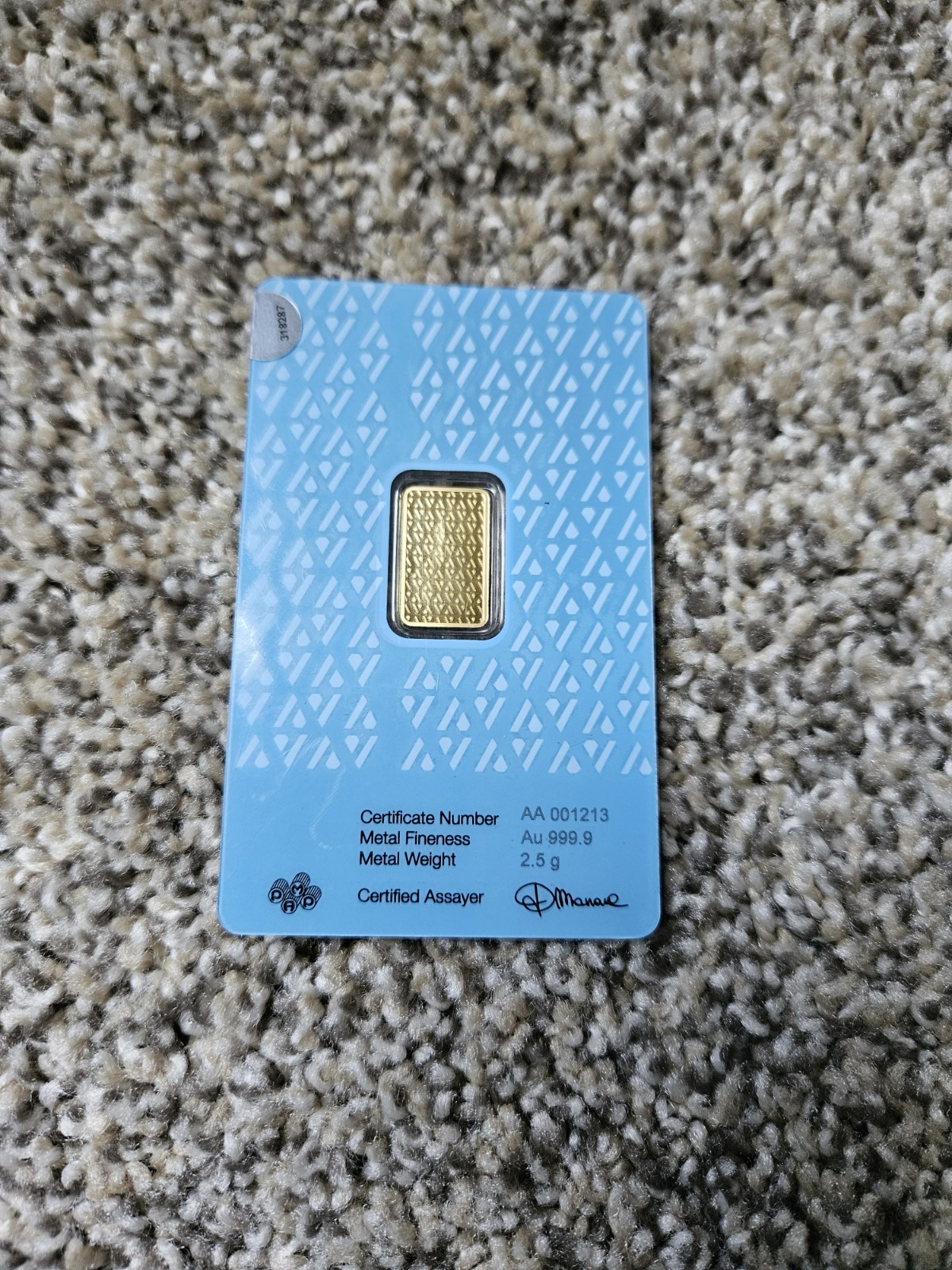 2.5 Gram .9999 Gold Bar Acre Limited Edition Mint #1 Sealed Assay AA001213