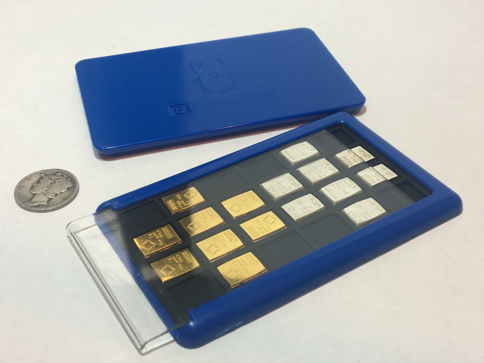 Element Card with 1g Silver Valcambi Combibar Bullion Wallet Bars Case