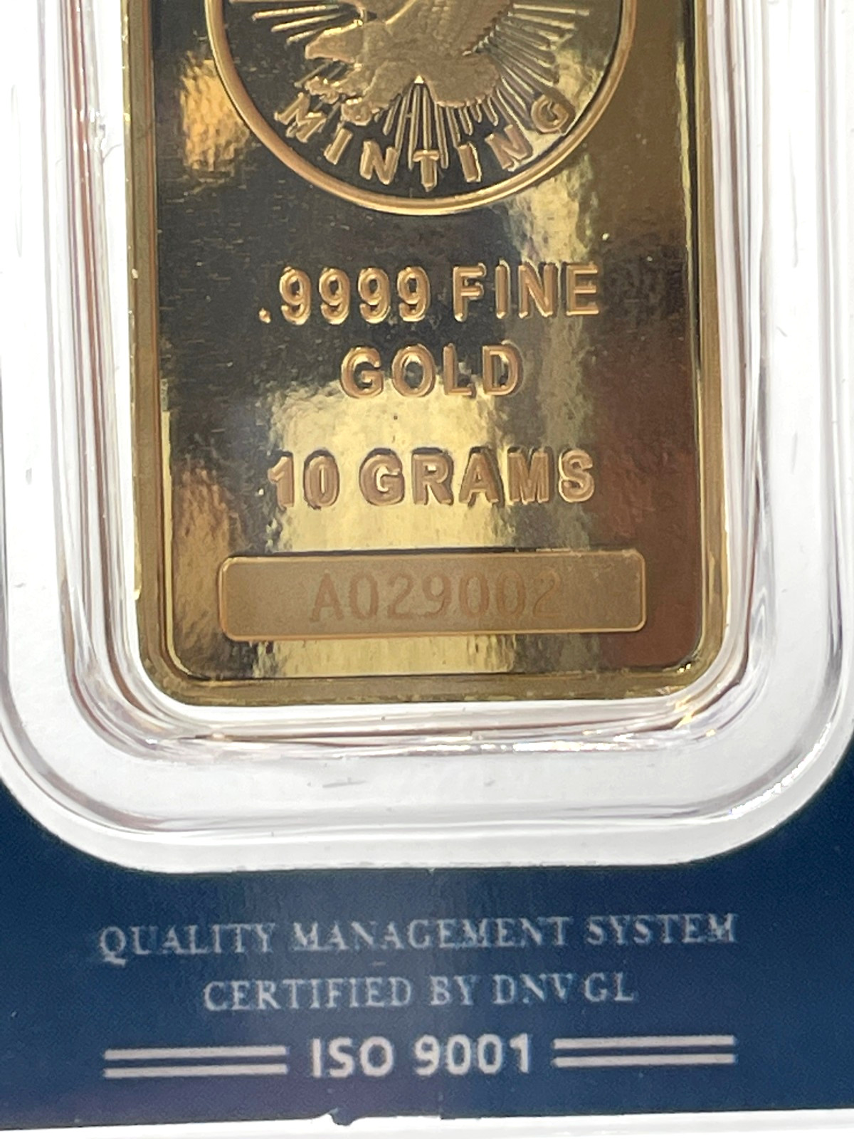 10 Gram Sunshine Mint .9999 Fine Gold Bar In Assay Mint Mark SI