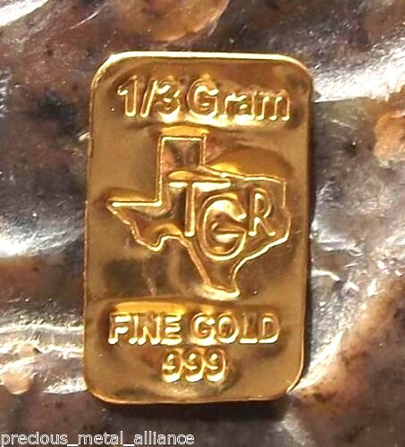 GOLD 24K PURE BULLION 10 BARS of one third GRAM 999 FINE INGOT LOT SAVE SAVE !!