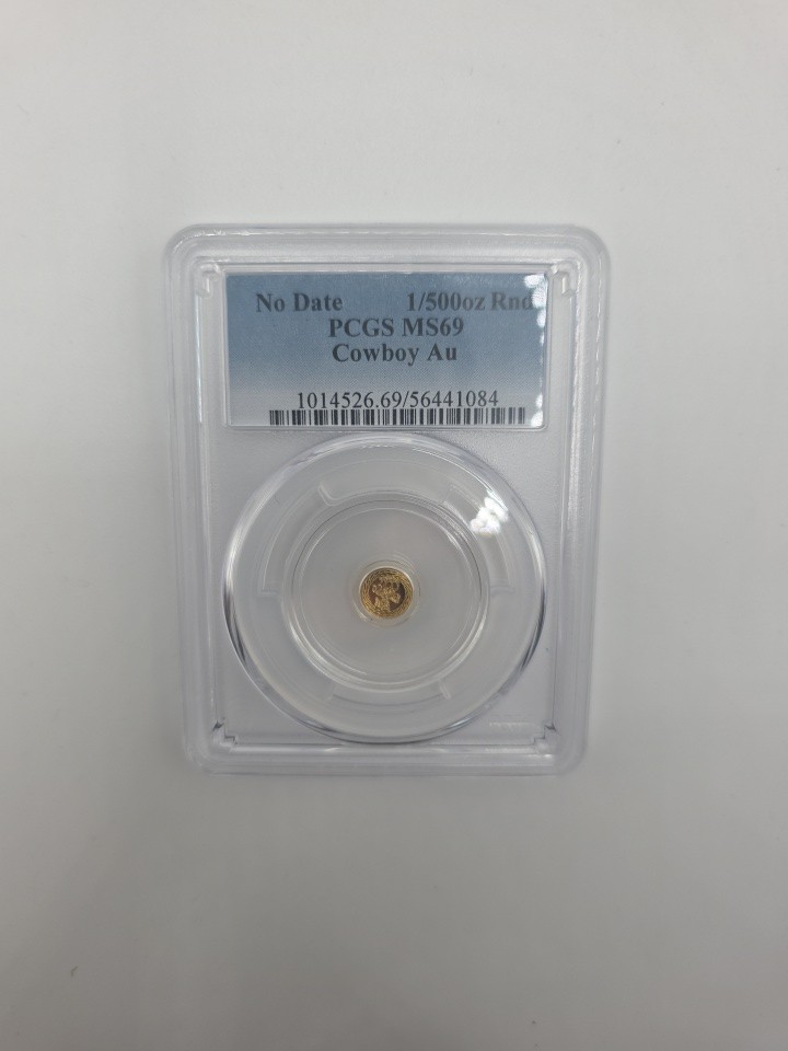 PCGS MS69 Cowboy .999 Fine Gold Round ND No Date 1/500 oz Gold