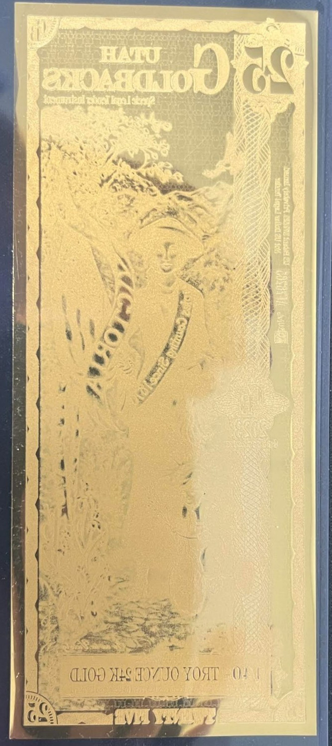 25 Utah Goldback – Aurum Gold Foil Note (24k)