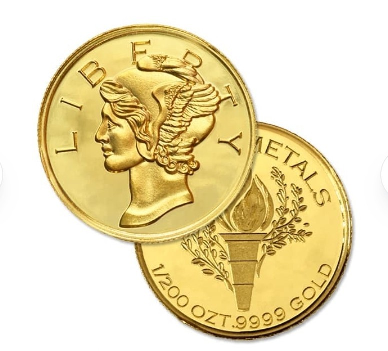 Mercury Gold Dime 1/200th Ounce Round – .9999 Pure