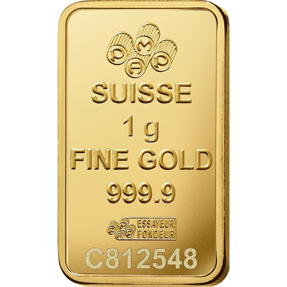 1 gram Gold Bar – PAMP Suisse – Fortuna – 999.9 Fine Box of 25