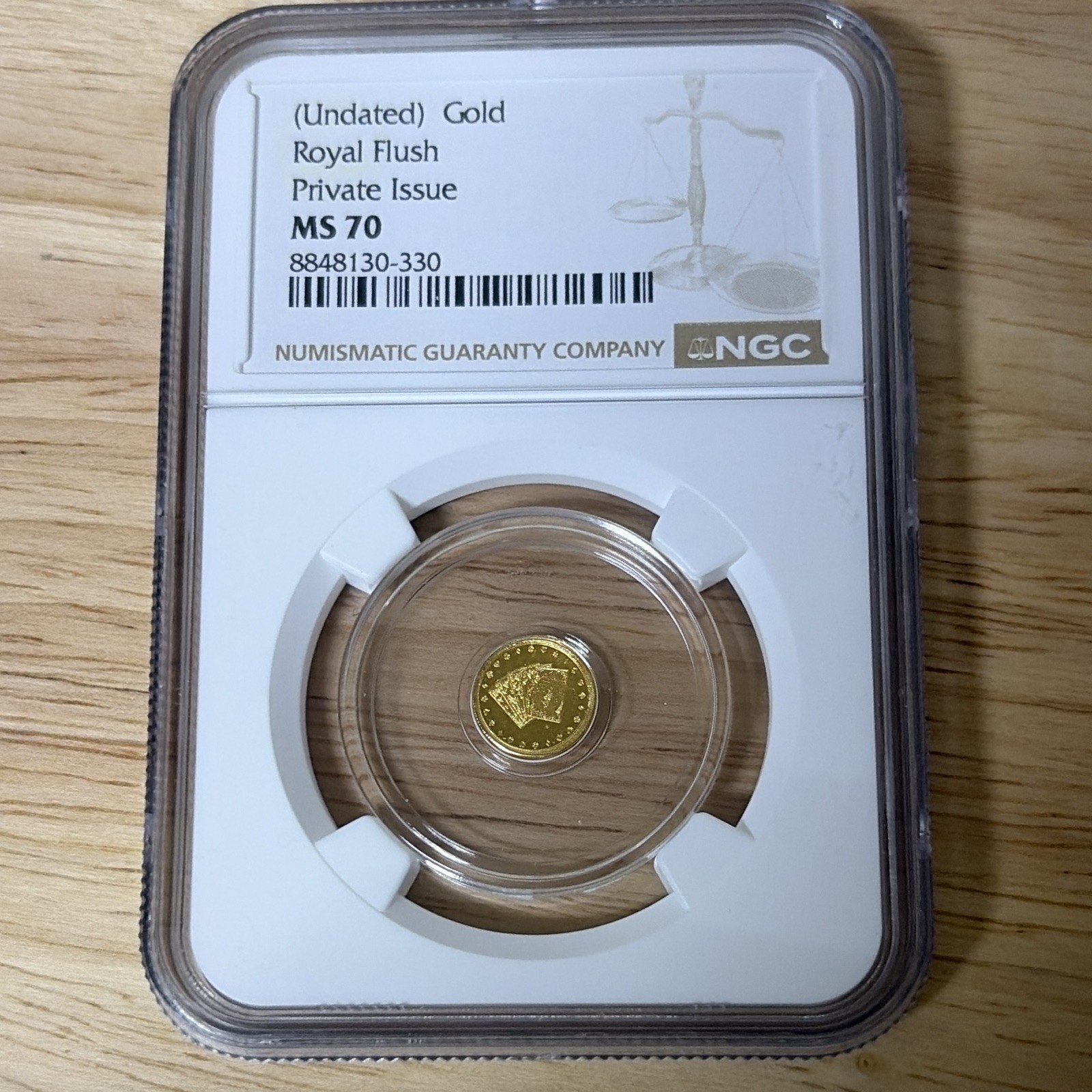NGC MS 70 (Undated) Gold Royal Flush 1/200 oz .9999