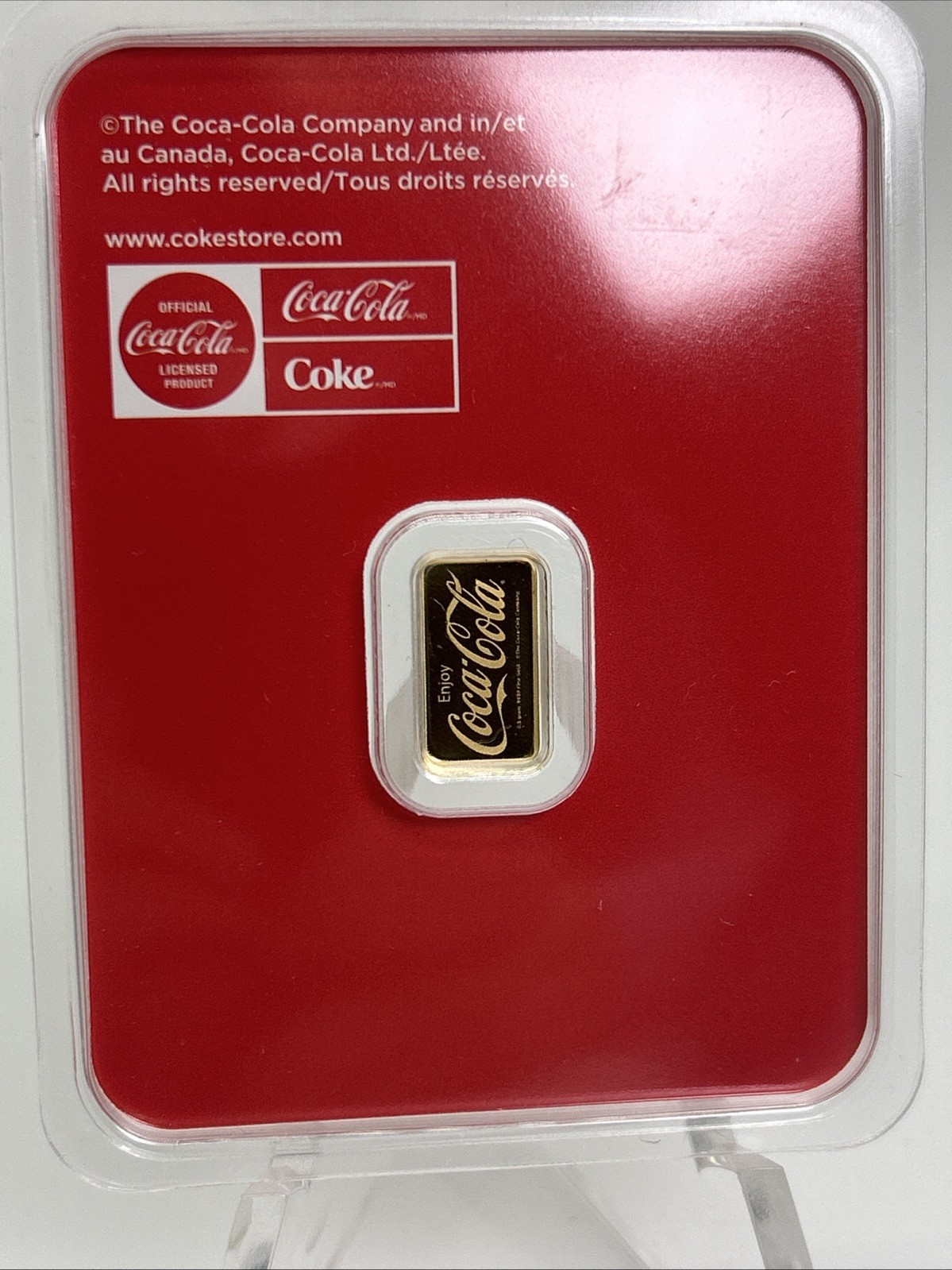 .5 Gram Coca-Cola Gold Bar In Assay .5 Gram Gold Bar! Beautiful!
