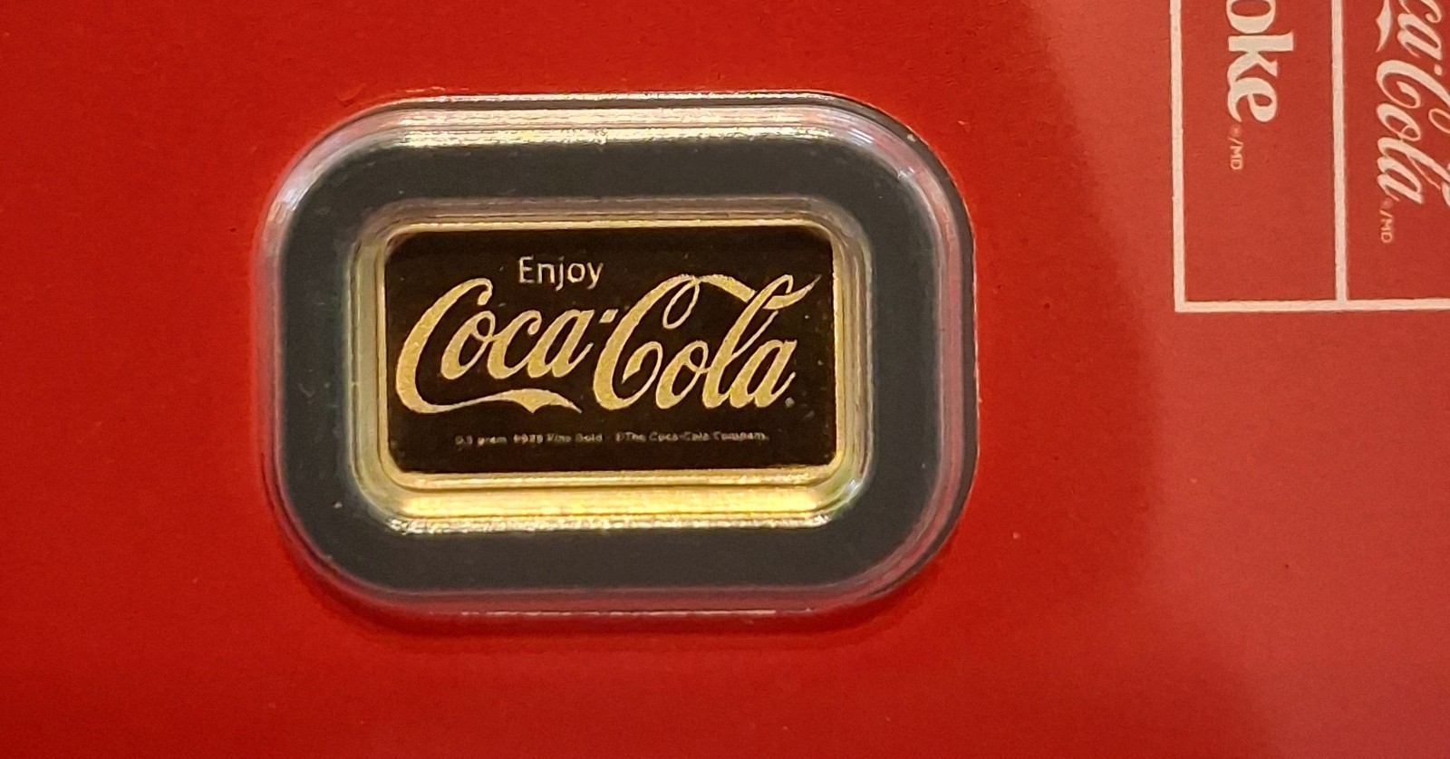 COCA-COLA 1/2 GRAM GOLD BAR .9999 FINE LOW MINTED BAR IN THE ASSAY!!!!!!!!!!!!!!