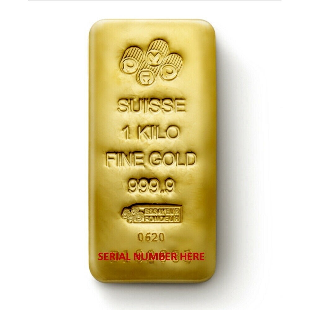 Pamp Suisse – 1 Kilo ( 32.15 Troy Oz ) Gold Bar 0.9999 Fine Gold – Brand New