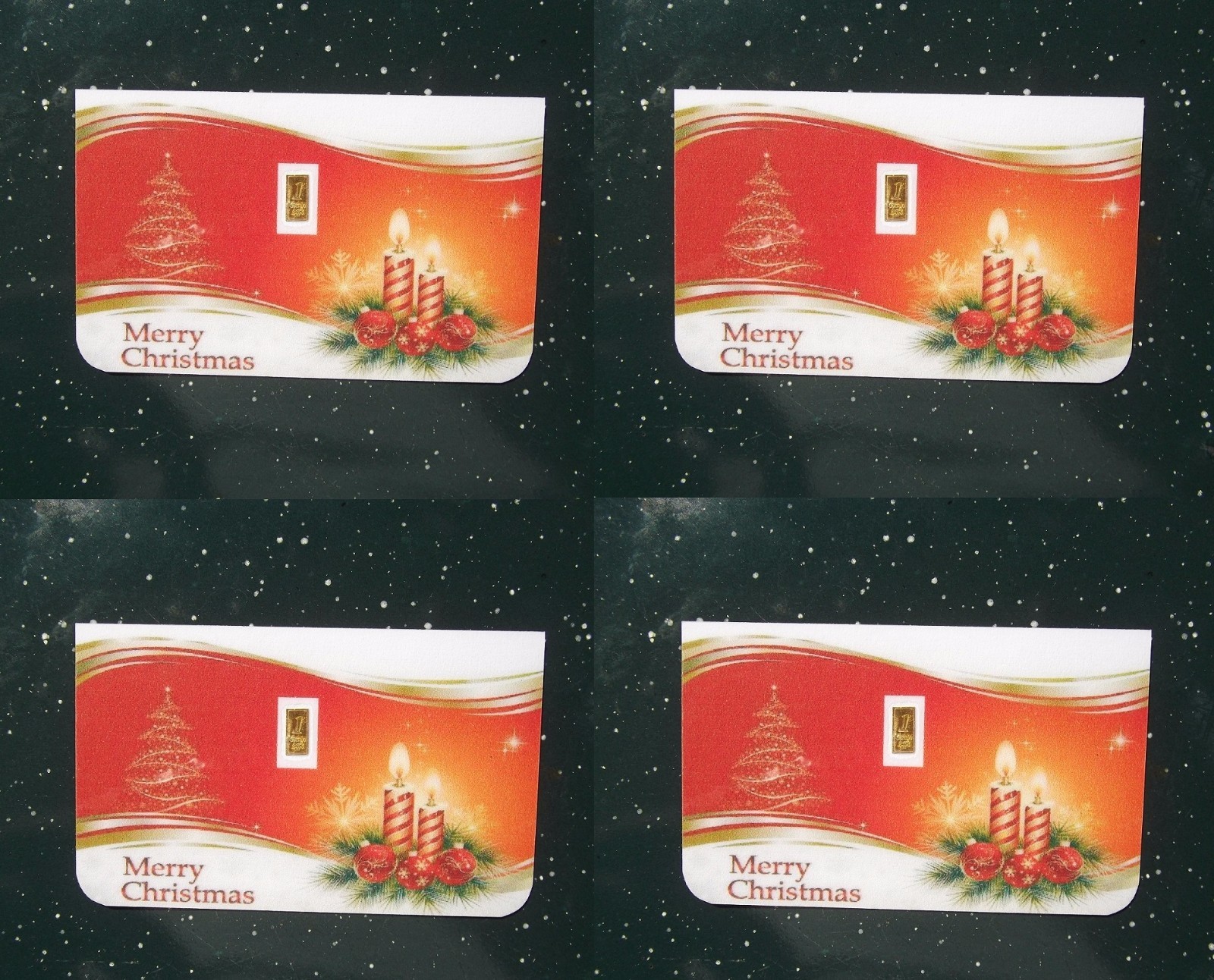 1/15th Gram PURE 999 GOLD 24K BULLION 4 Merry Christmas MINTED BAR .