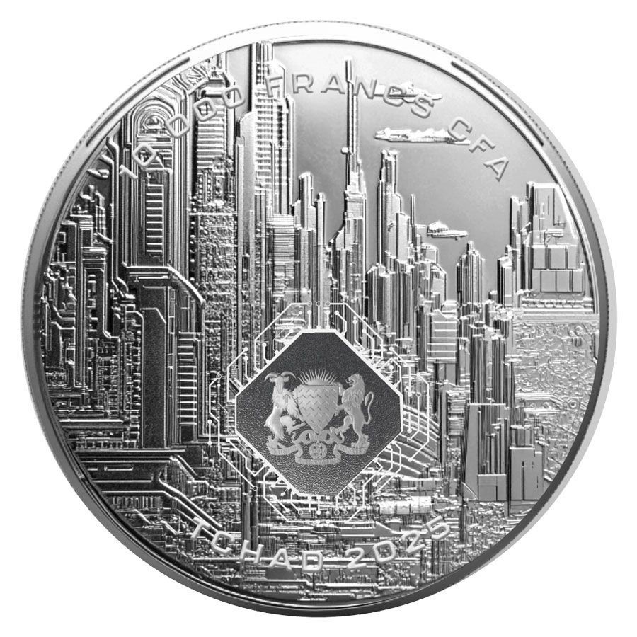 2025 1 oz 10000 CFA Francs Chad AI Artificial Intelligence Silver Coin BU
