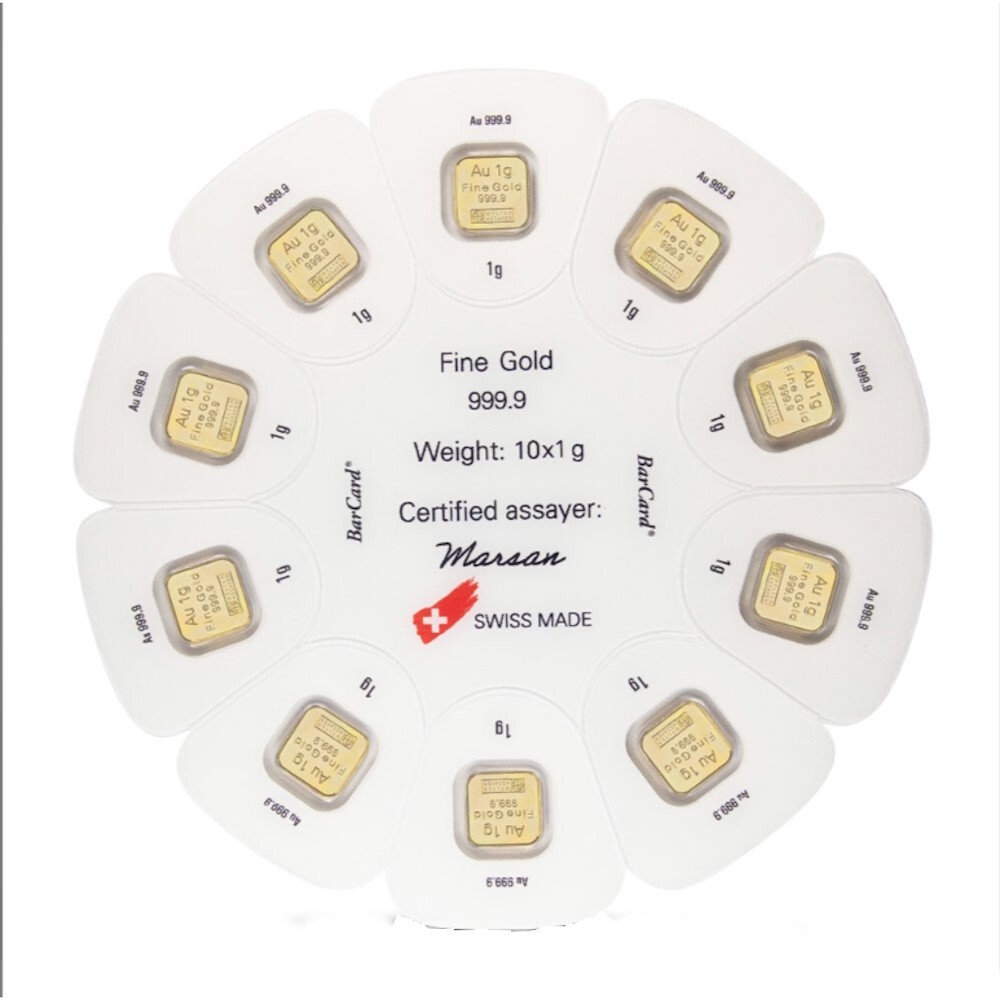 1 Gram Gold Argor Heraeus Goldseed Bar 1g .9999 Fine Gold – In Assay