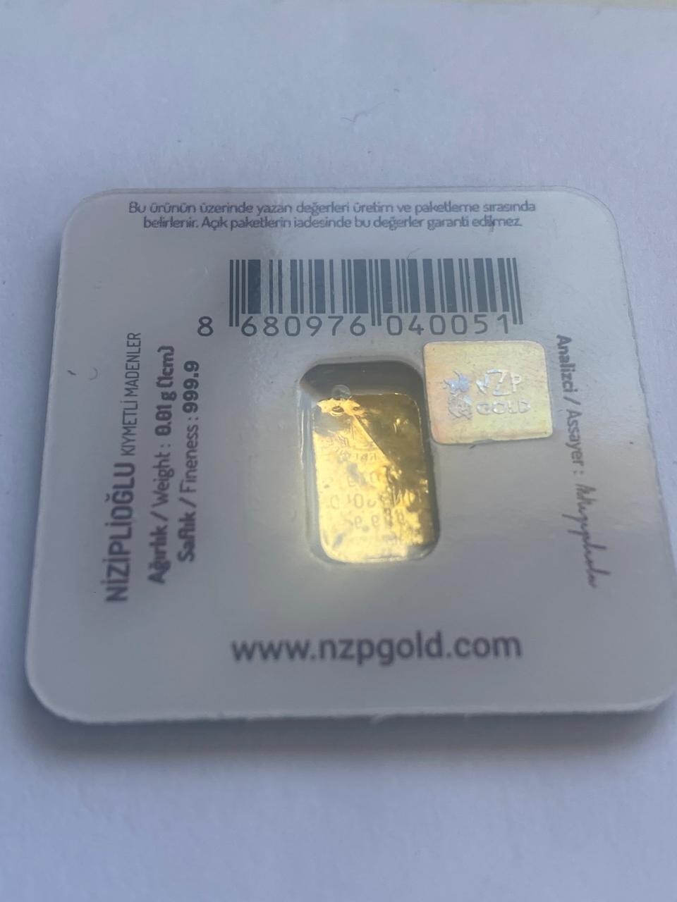 Brand New 0.01 Gram Solid 24 Carat Gold Bar 999.9 Fine Bullion Pure – Not Scrap